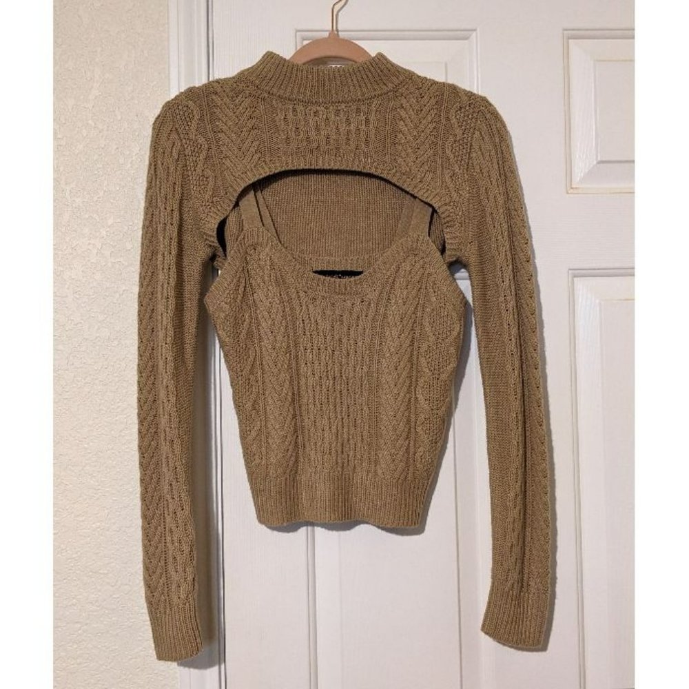 Knit Sweater Shoulder Shrug and Cami Set